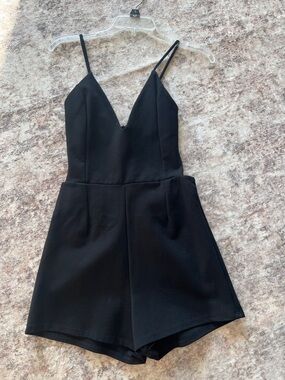 a'gaci Black Lace Detail Romper